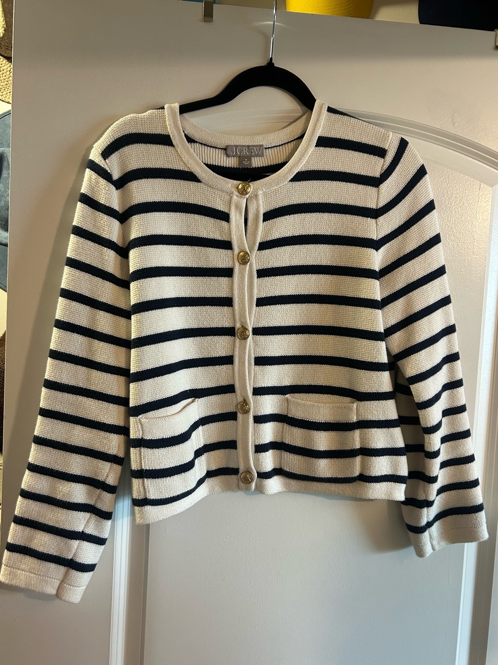 J. Crew Lady Jacket Cream and Navy Striped